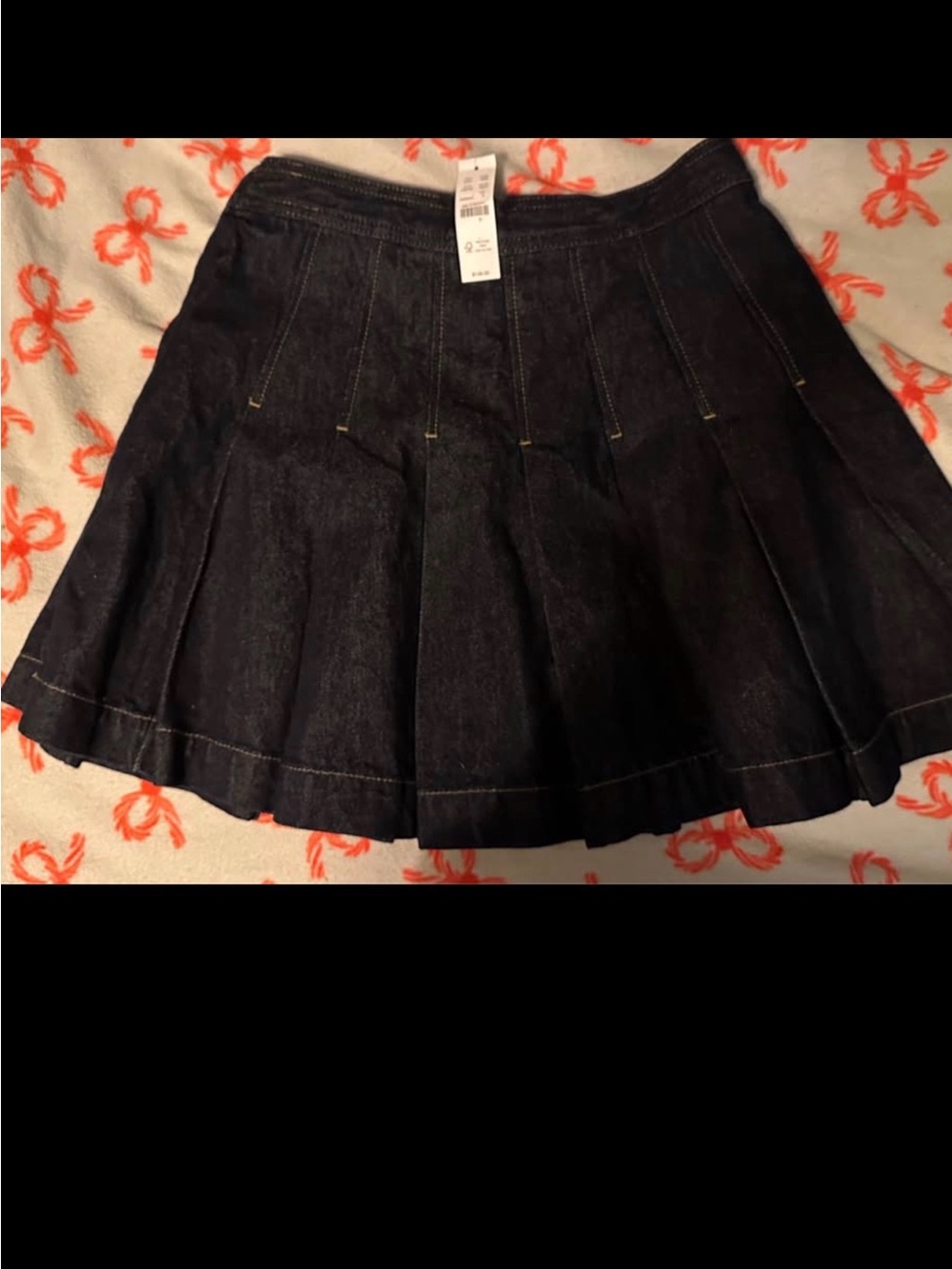 J.Crew Women's Pleated Denim Skirt High Rise Dark Blue Size 2